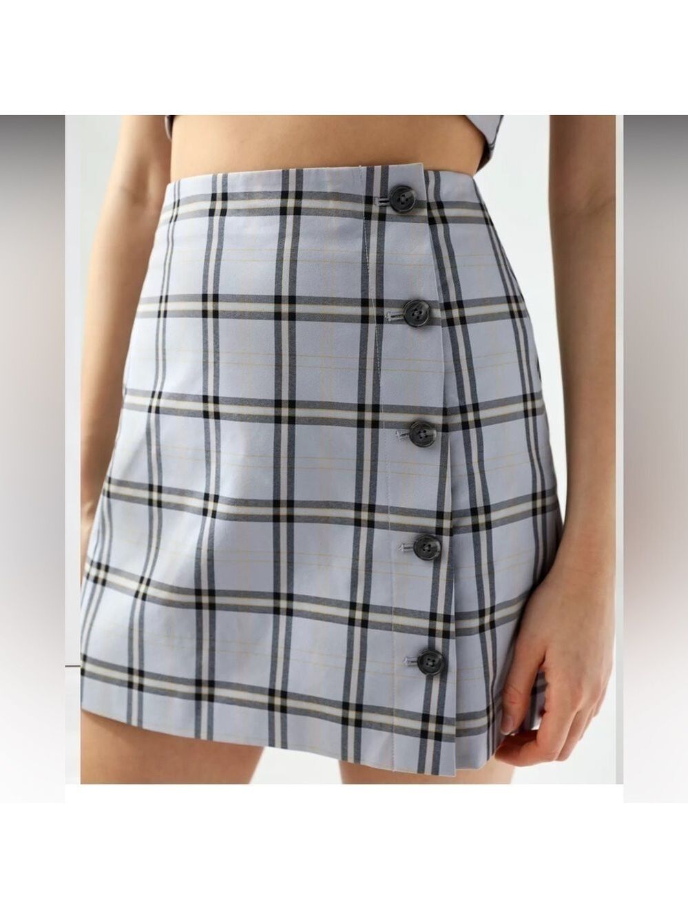 Aritzia Sunday Best Yuri Plaid Mini Skirt Sz 0 - Picture 2 of 11